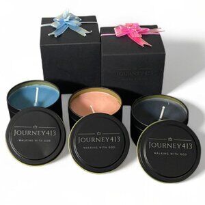 NEW! JOURNEY413 SCENTED SM CANDLE -MIAMI VICE EDITION BLK/PINK/BLUE- SEALED 1PC